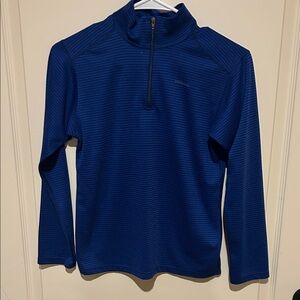Patagonia Blue Striped Quarter-Zip Top